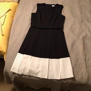 Light wool, fully lined, belted dress. Gently worn